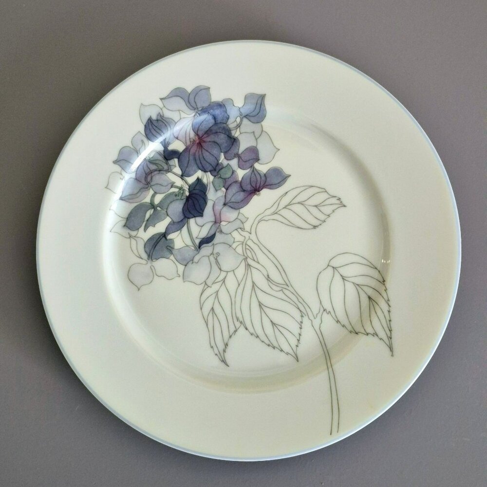 Vintage Block Spal Hydrangea Dinner, Salad & Bread Plate Set of 3, Cottagecore - Picture 3 of 7
